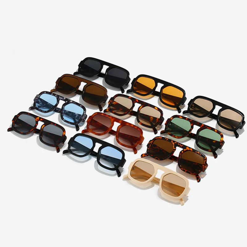 Retro Pilot Square Fashion Shades | Color Tint | UV400 Protection | UNISEX